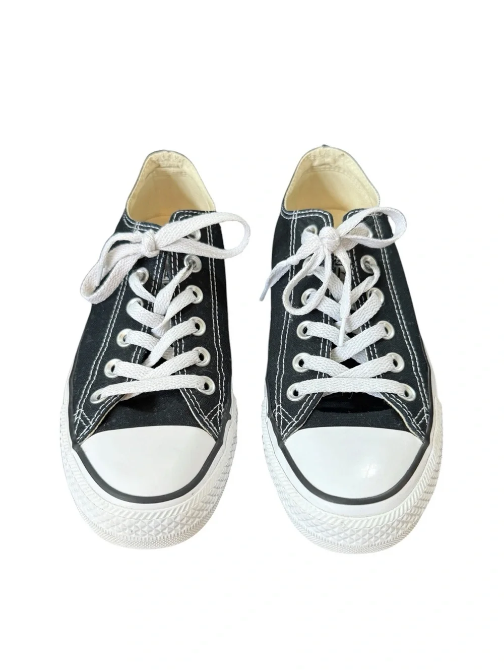 Converse All Star Black Canvas Lace-Up Sneakers Size 8